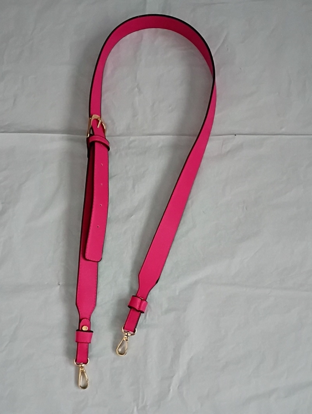 Hot Pink Wide Leather Bag Strap with Gold Hardware 47 Inch Adjustable Strap 🎁